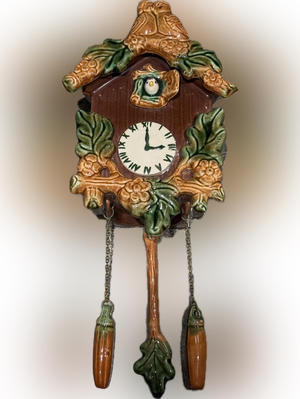 50’s California Pottery Ceramic Cuckoo Clock Wall Pocket Planter. - Picture 7 of 11